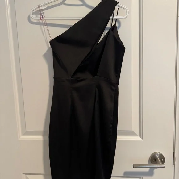 Meshki Aleena Asymmetrical Mini Dress Black XS - Picture 6 of 8